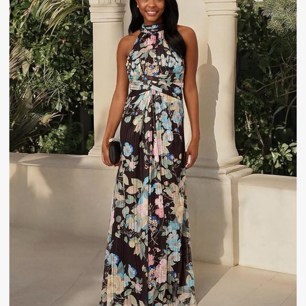 adrianna papell floral halter dress | Dresses | Adrianna Papell Formal Maxi jazz dance costume